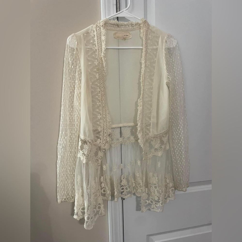 Cream lace cardigan